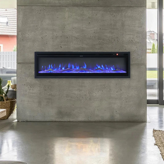 KOMORE 3 in 1 Electric Fireplace With Remote 12 Flame Colours 1500W, Automatic Safety Shutoff 