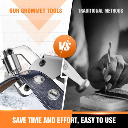 Grommet Tool Kit 3/8 Inch Eyelet Press Pliers 10mm Manual Handheld With 500 Piece Silver Grommets For Tarpaulin & Clothing