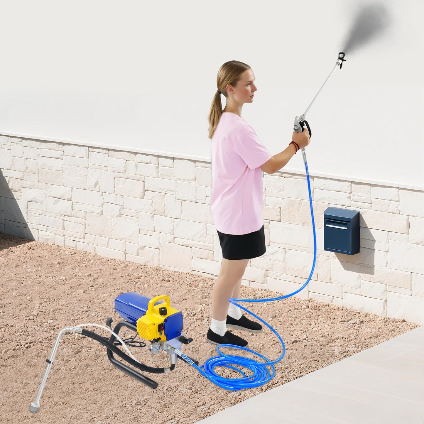 1800W Wall Paint Sprayer, 220V Electric Sprayer With 9M Hose 3600Psi For Wall Interior & Exterior Industrial Painting