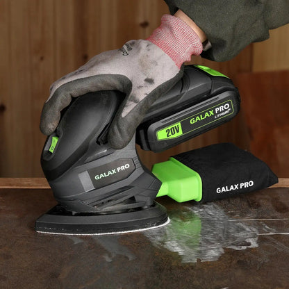 GALAX PRO Cordless Detail Sander 20V Copper Motor 12000 RPM Electric Orbital Sander for Woodworking Detail Sanding 20 Sandpapers