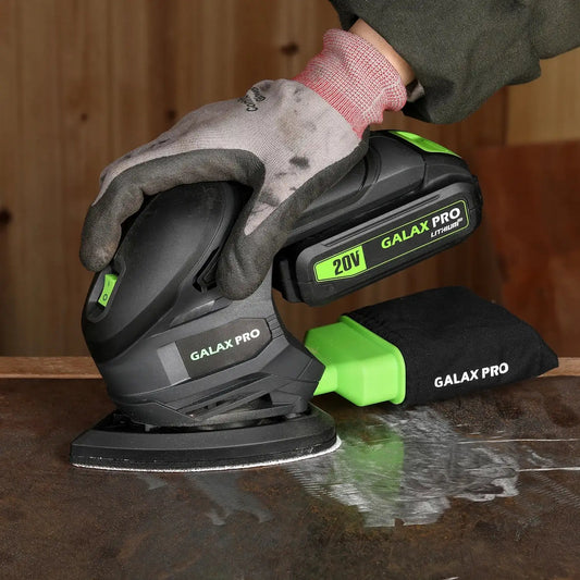 GALAX PRO Cordless Detail Sander 20V Copper Motor 12000 RPM Electric Orbital Sander for Woodworking Detail Sanding 20 Sandpapers