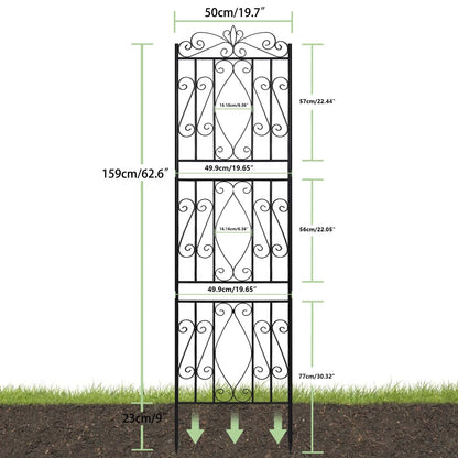 Pack Of 2 Tall Garden Trellis for Climbing Plants Metal Plant Support Fence Rustproof 
