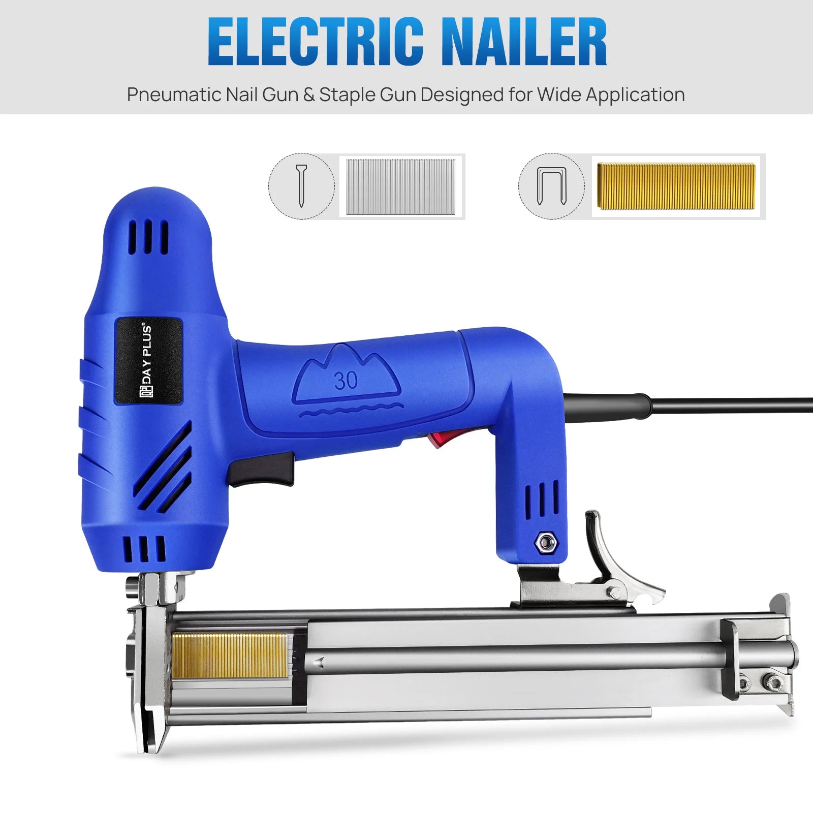 5000W 2 in 1 Electric Staple Nail Gun Multifunction Upholstery Stapler Nailer Tacker Gun For Wood Floor Carpet Fence