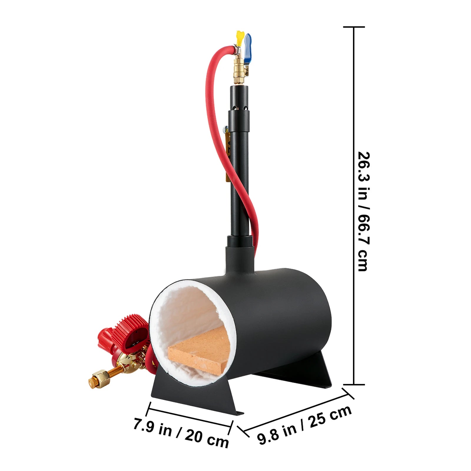DE Gas Propane Forge round Square Blacksmith Melting Furnace 1/2/3 Burner for Knife & Metal Tool Making Gas Forge Kit