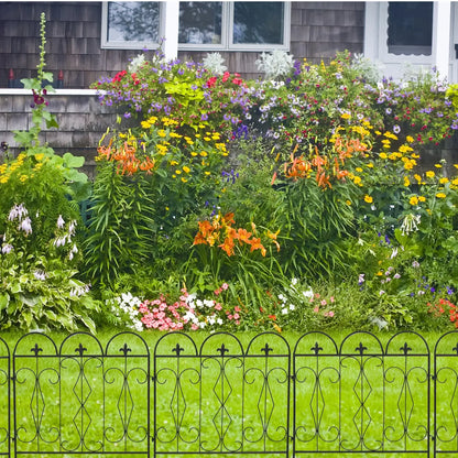 5 Pieces Outdoor Rustproof Metal Garden Border Fence Landscape Wire Fencing