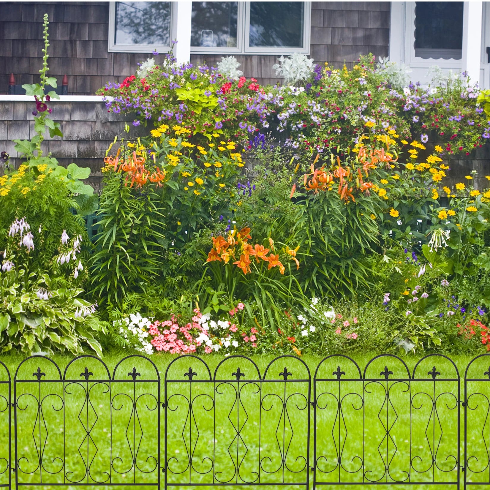 5 Pieces Outdoor Rustproof Metal Garden Border Fence Landscape Wire Fencing