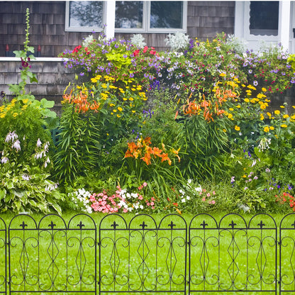 5 Pieces Outdoor Rustproof Metal Garden Border Fence Landscape Wire Fencing