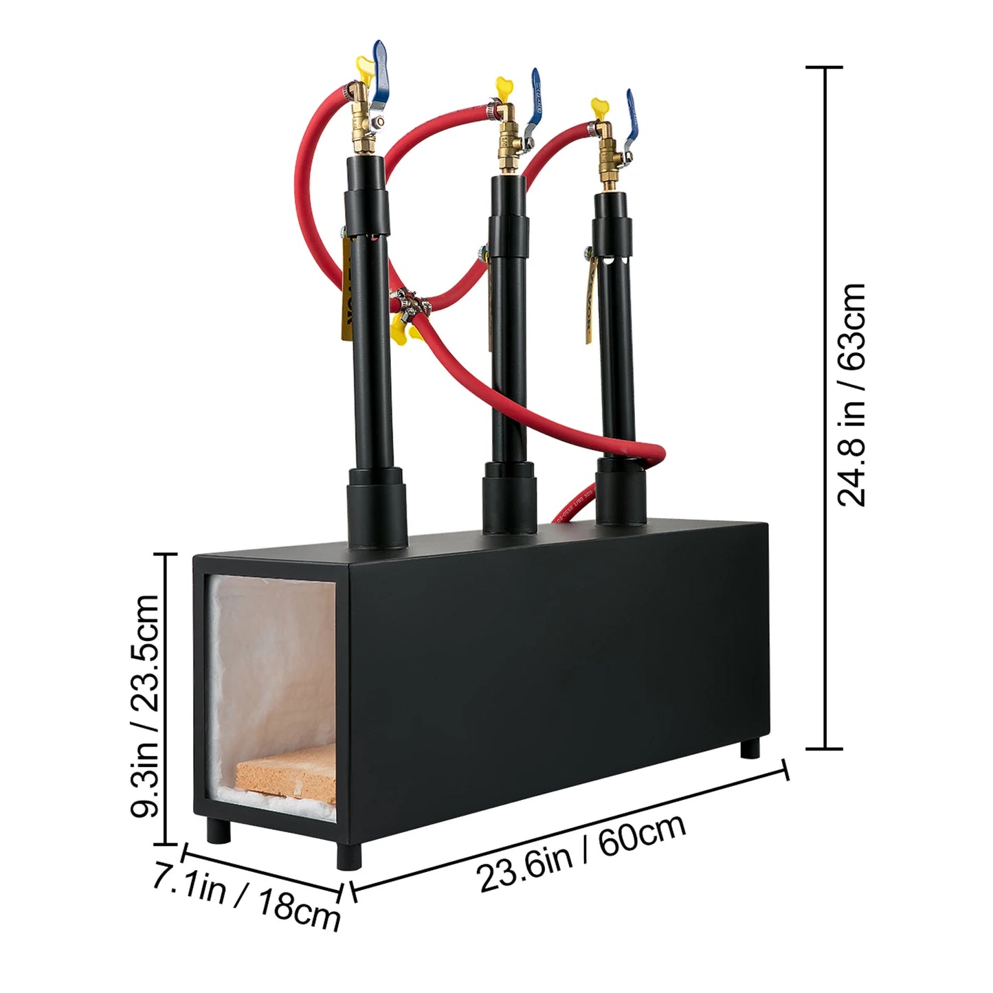 DE Gas Propane Forge round Square Blacksmith Melting Furnace 1/2/3 Burner for Knife & Metal Tool Making Gas Forge Kit