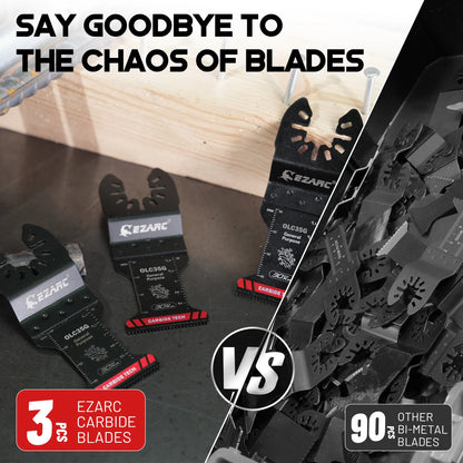 EZARC Carbide Oscillating Saw Blades General Purpose Multitool Blades Quick Release for Metal Nails Wood Plaster Drywall PVC