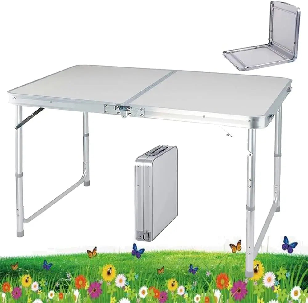 Aluminium Folding Table Camping Table Portable Catering Dinner Table for Picnic Garden Party BBQ,80x60x69cm