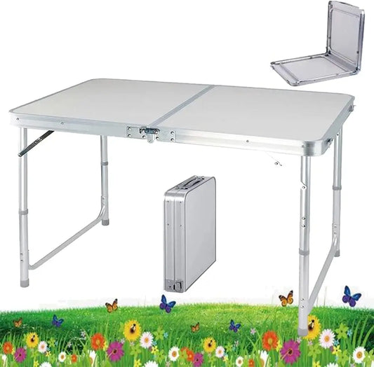 Aluminium Folding Table Camping Table Portable Catering Dinner Table for Picnic Garden Party BBQ,80x60x69cm