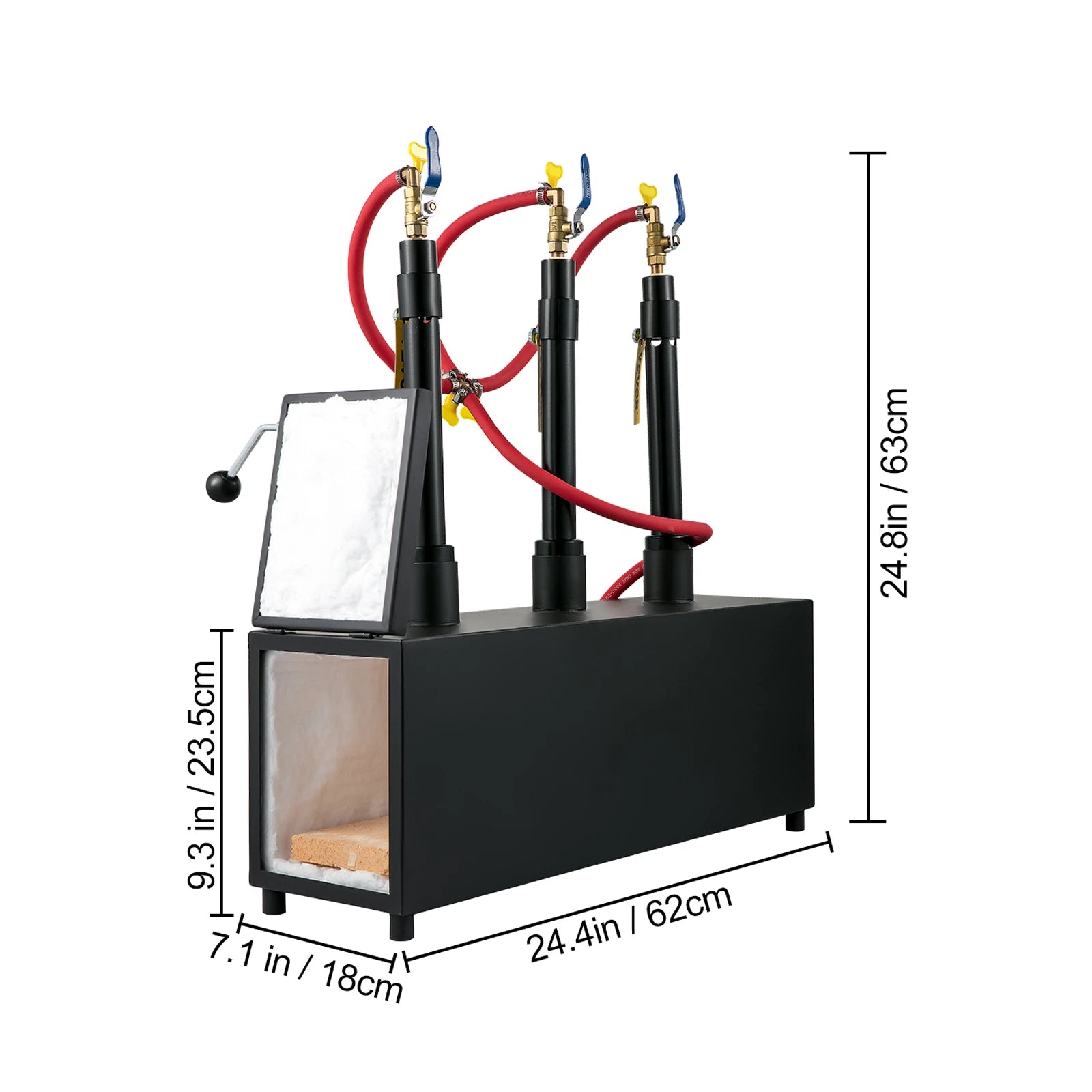 DE Gas Propane Forge round Square Blacksmith Melting Furnace 1/2/3 Burner for Knife & Metal Tool Making Gas Forge Kit