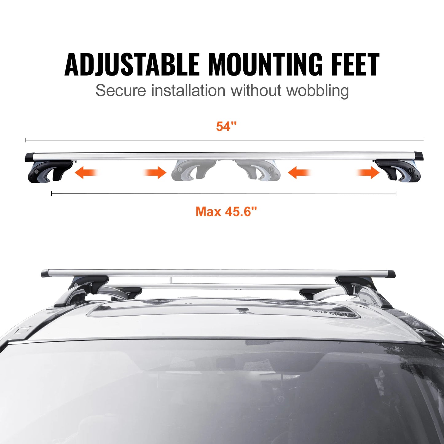 Roof Rack Crossbar Adjustable Aliuminum Roof Rail Crossbar Baggage Luggage Carrier 200LBS Crossbars for Suvs, Sedans