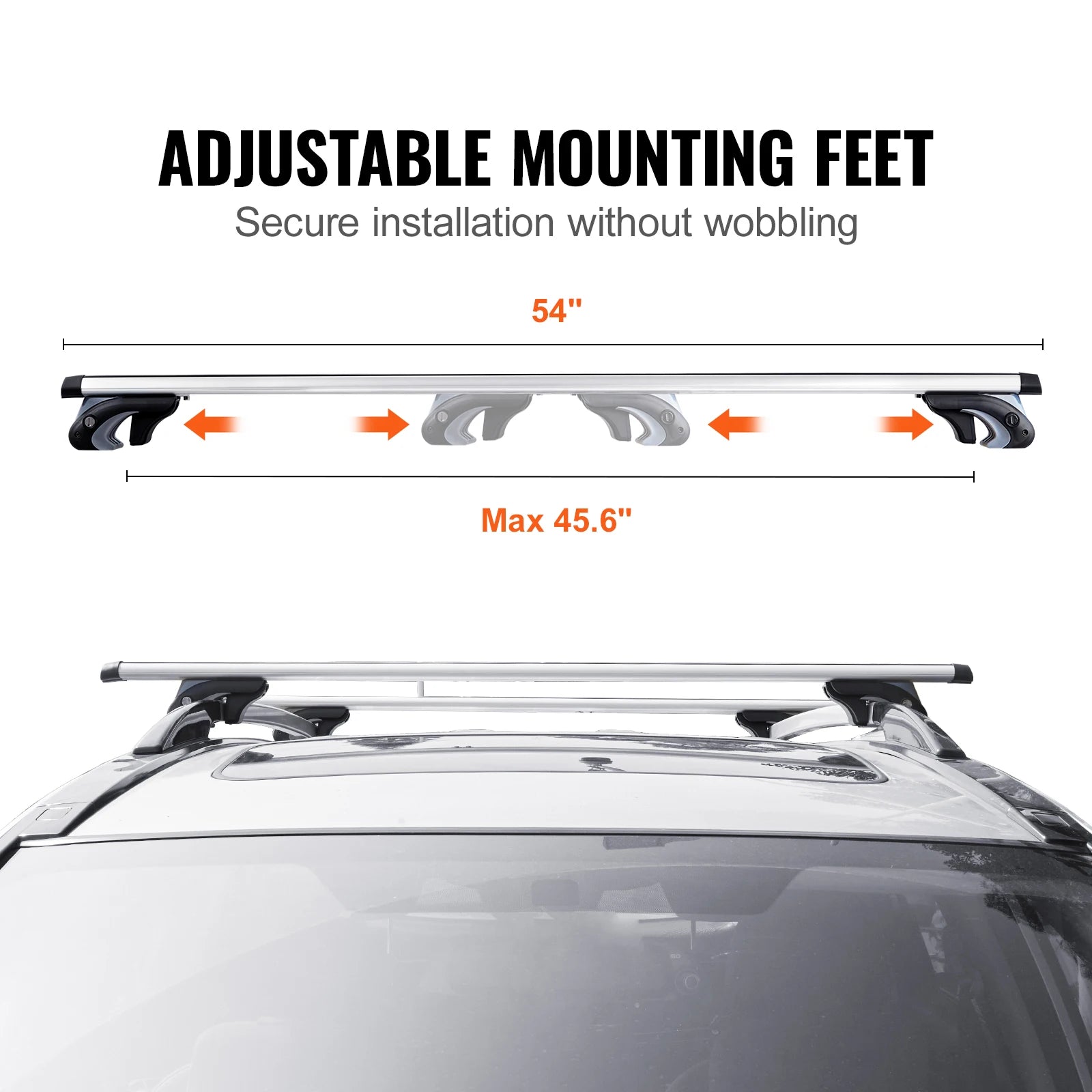 Roof Rack Crossbar Adjustable Aliuminum Roof Rail Crossbar Baggage Luggage Carrier 200LBS Crossbars for Suvs, Sedans