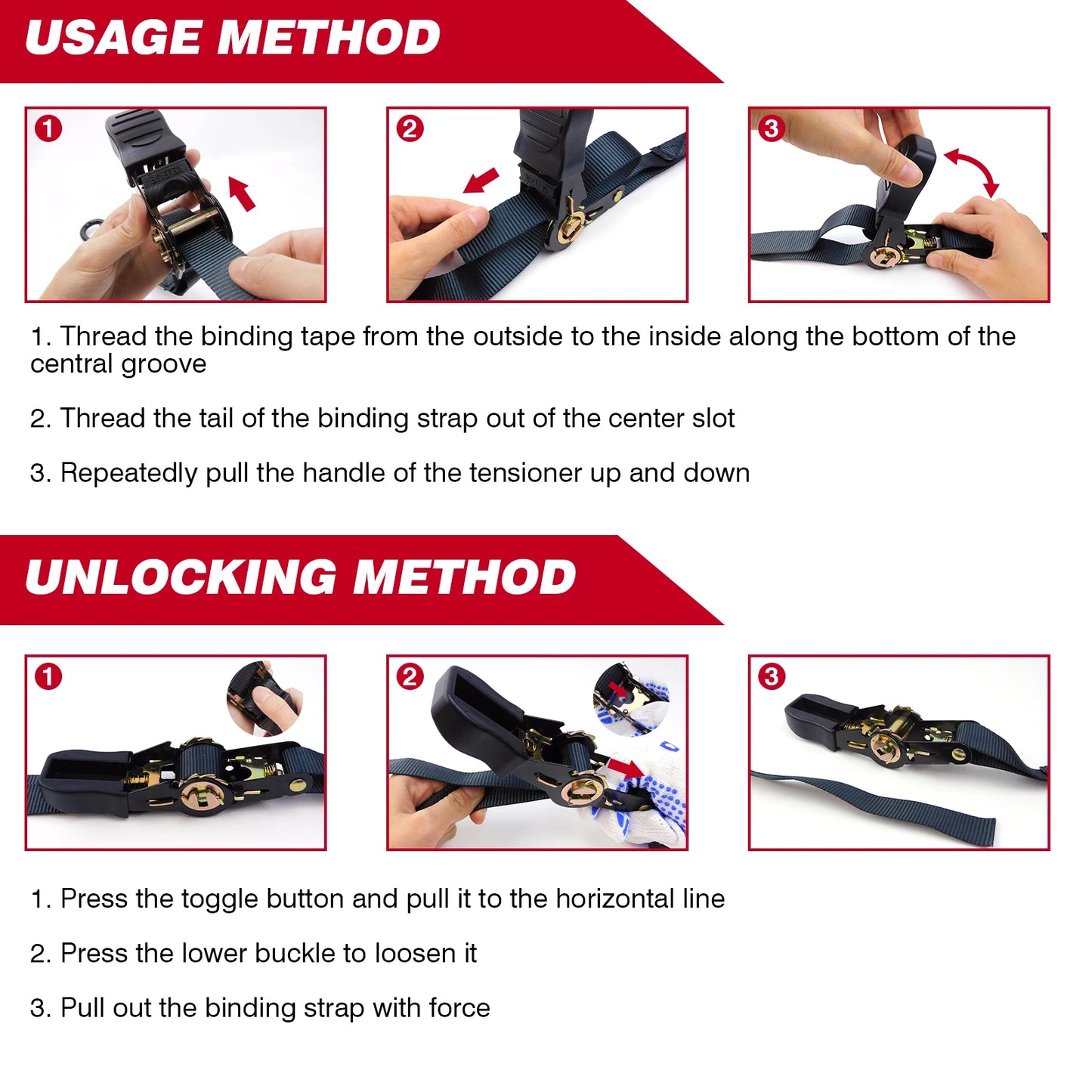 Dayplus Ratchet Tie down Straps, 800Kg Break Strength, Rubber Coated Metal Handles, Plastic Coated Metal Hooks, Carrying Bag