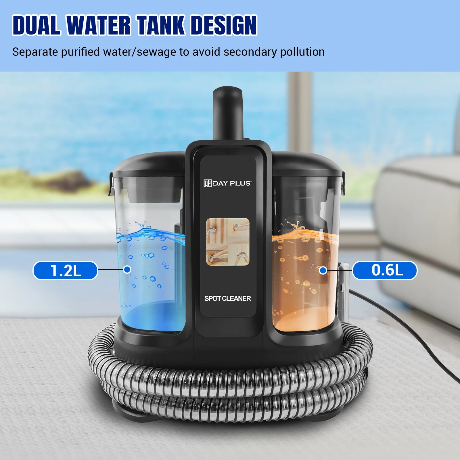 Spot Cleaner, Stain, Car, Upholstery, Sofa And Carpet Cleaning Machine, Portable Compact Design, Included Solution Remover