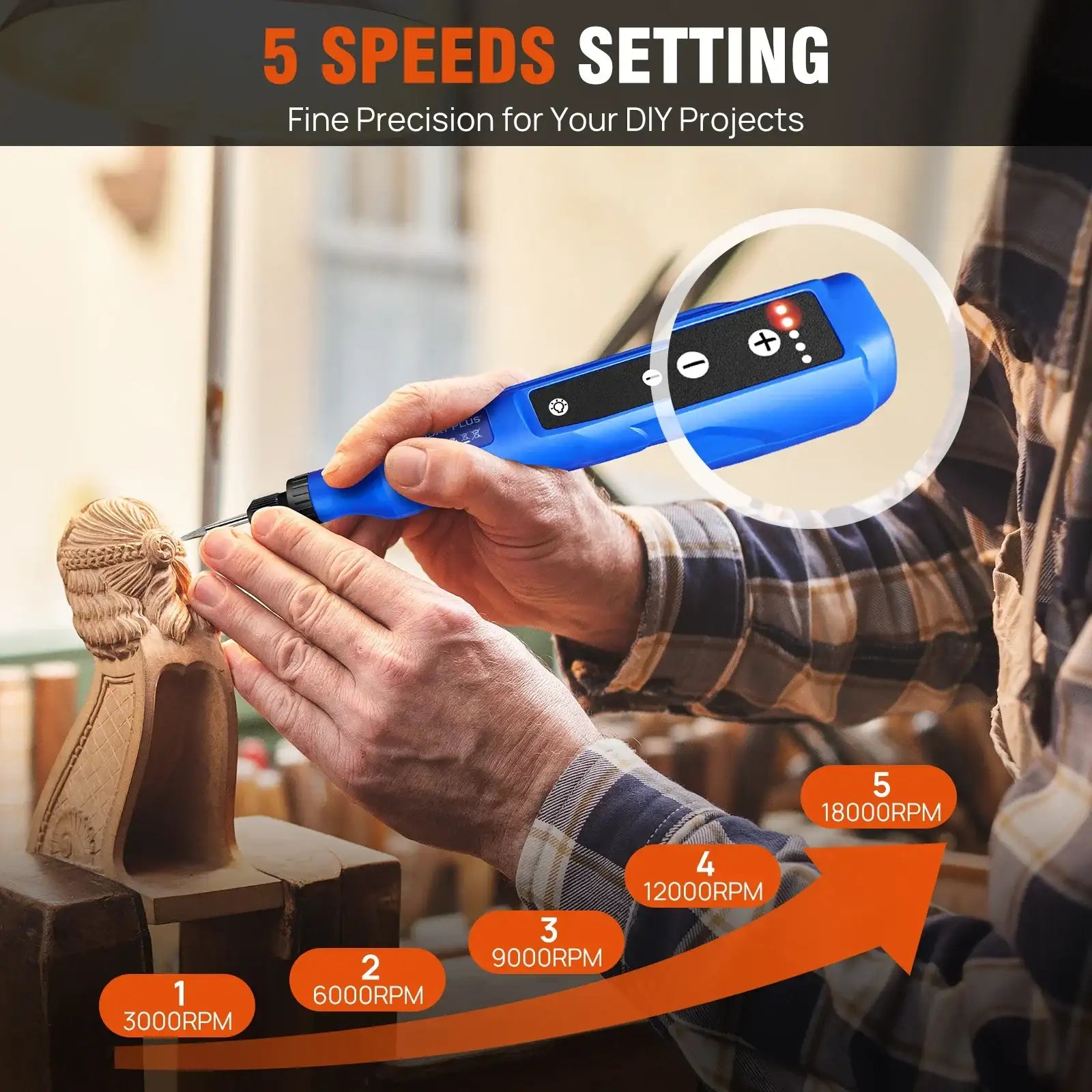 Cordless Rotary Tool Rechargeable With 1.5 Ah Li-Ion Battery For Sanding, Polishing, Drilling, Etching, Engraving And DIY Crafts