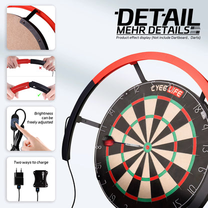 CyeeLife LED Dartboard Lighting System | 240° Coverage | Energy-Efficient LED | Compatible with All Standard Dartboards | UK Stock