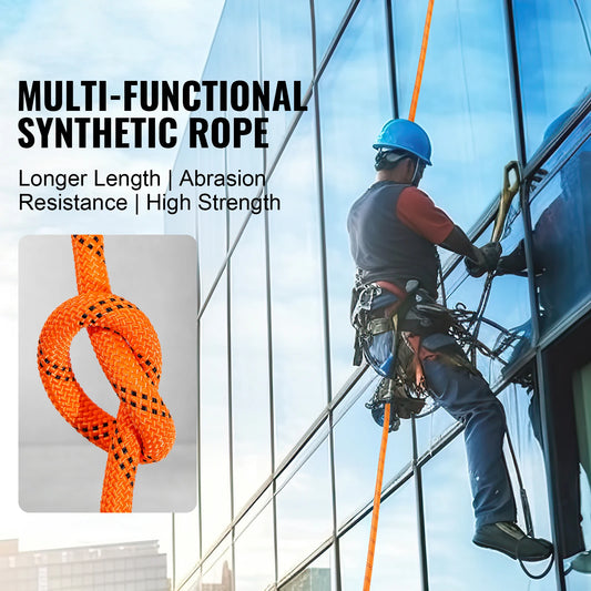 120Ft Dual-Weave Polyester Cord 3/8 1/2In 48-Strand Multi-Use Rope for Arborist Activities Outdoor Adventures Versatile