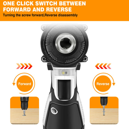2-In-1 Cordless Drill & Electric Spin Scrubber Cleaning Brush Combi Set With Battery And Charger 25+1 Keyless