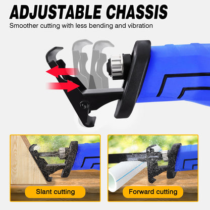 900W Reciprocating Saw with 5PCS Saw Blades for Wood PVC Metal Cutting, Variable Speed,28Mm Stroke Length Electric Saw