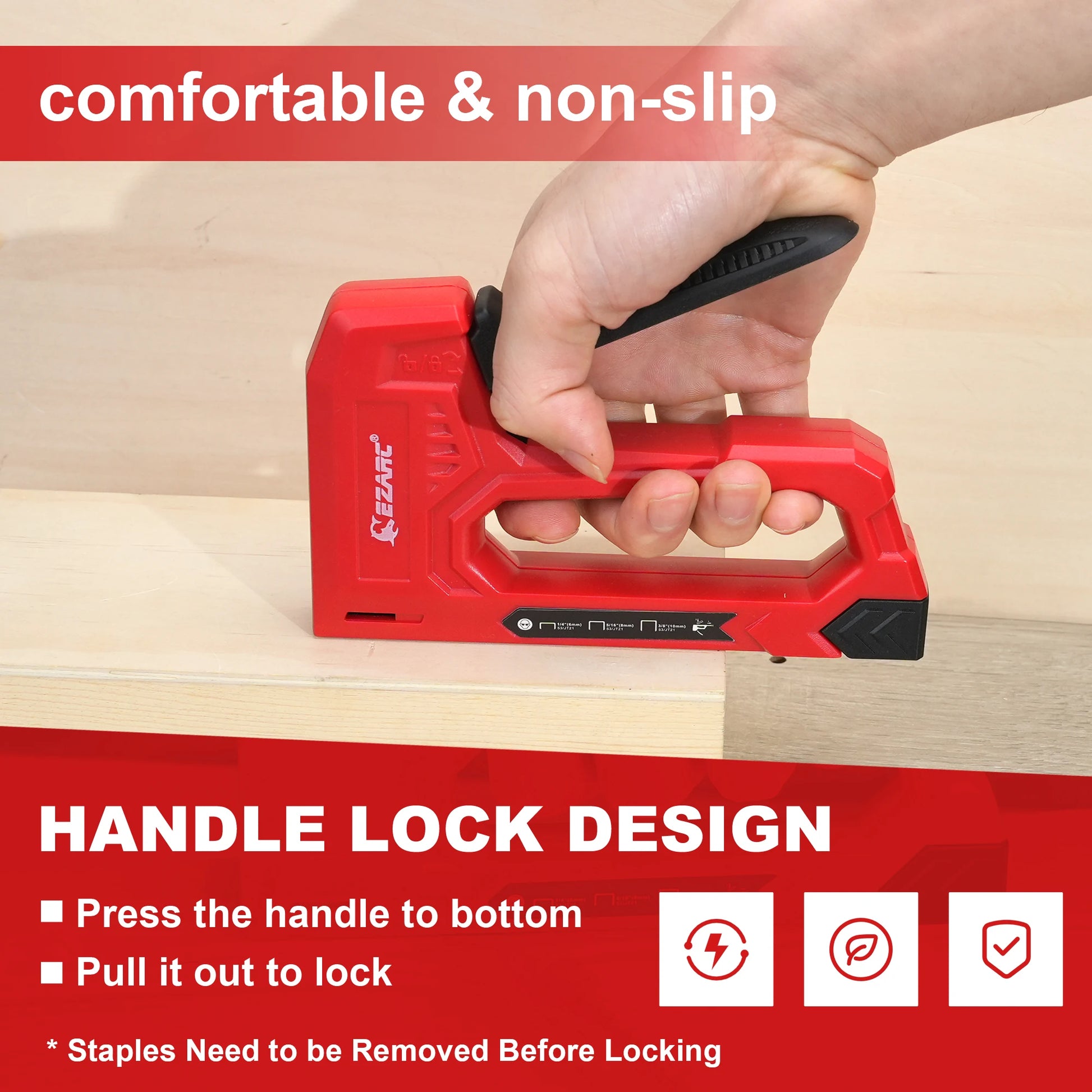EZARC Hand Staple Gun Kit for Woodworking With 1000 Staples And Staple Remover, Light Duty Stapler And Nail Gun