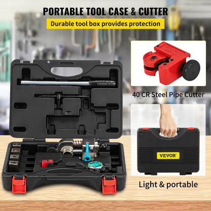 Brake Line Flaring Tool 45° Double Flares for 3/16" 1/4" 5/16" 3/8" Tube Size Suitable for Soft Metal of Copper Lines