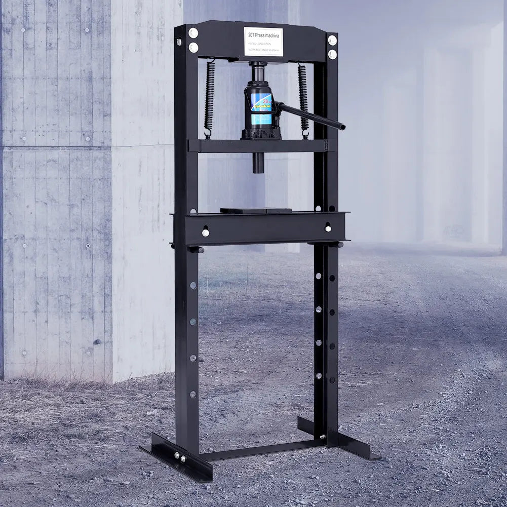 20 Ton Black H Frame Floor Standing Heavy Duty Steel Workshop Garage Hydraulic Press