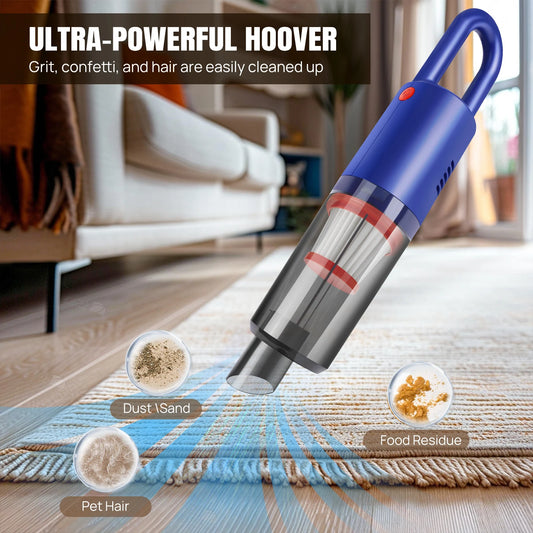 3 in 1 Handheld Portable Cordless Vacuum Cleaner, Rechargeable Power Car Vacuum Cleaner With Reusable Filter