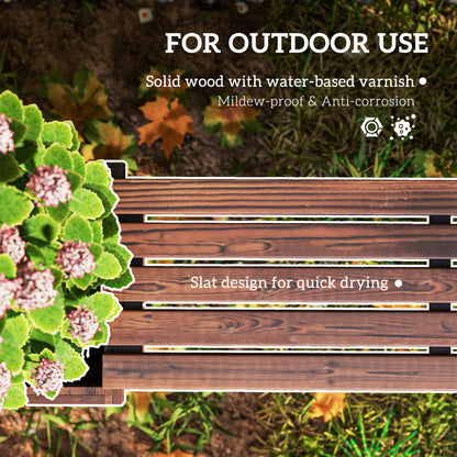 2-in-1 Wooden Garden Planter & Bench | Raised Beds Both Ends | Drainage Holes | Non-Woven Lining | 110kg Bench | 25kg Planters | Water-Based Varnish | 176x38x40cm | Carbonised Finish