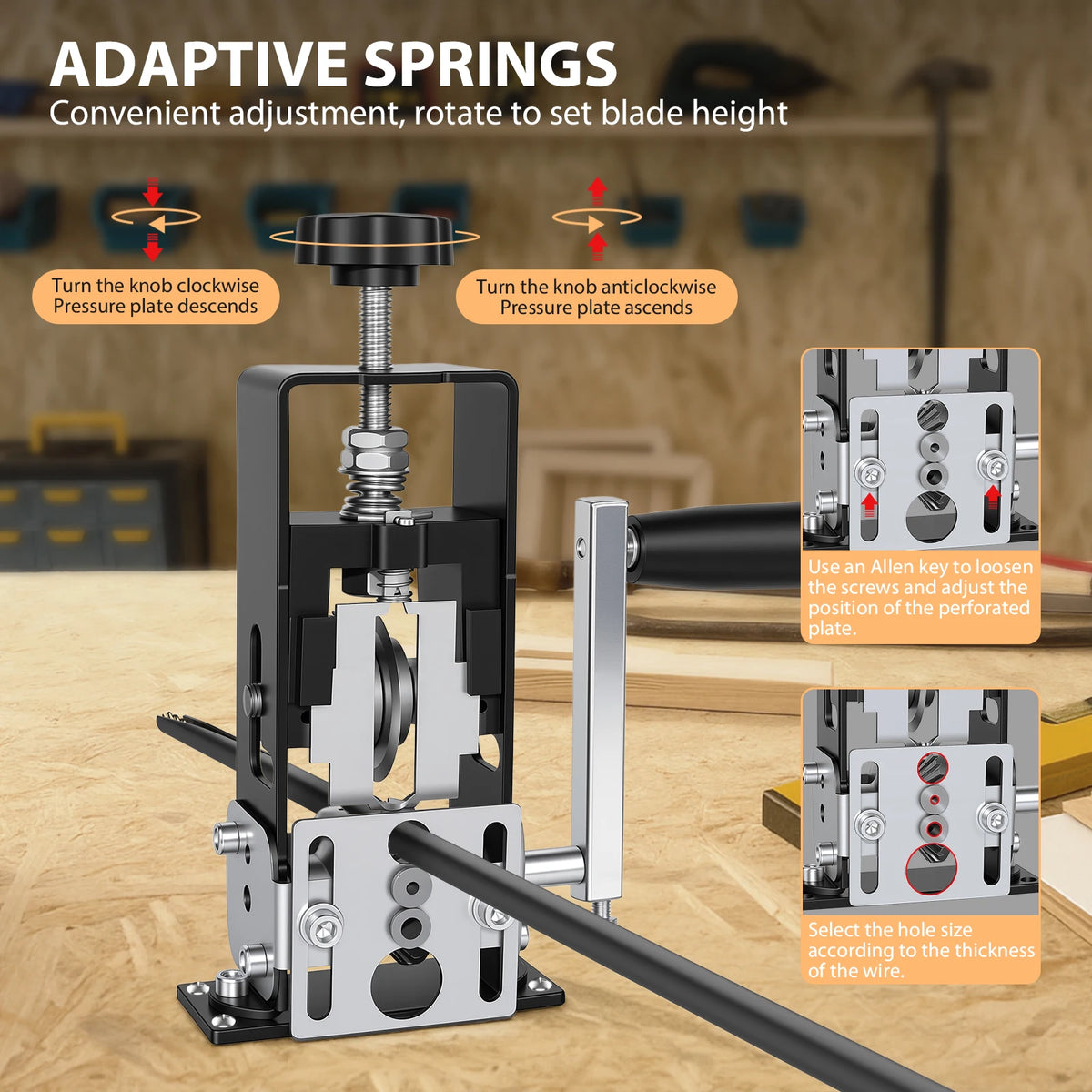 Wire Stripper 2-25Mm Tool Wire Stripper Machine for Hand Crank or Drill Powered Manual Can Be Fixed or Removed Cable Stripper