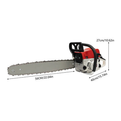 20 Inch 2-Stroke Petrol Gas Chainsaw Professional Power Chain Saw For Forest Cutting Wood Trees Log For Garden Farm Use 52cc