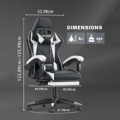 Racing Gaming Chair With Footrest Ergonomic With Lumbar Cushion Headrest Height Adjustable Computer Gamer Chairs