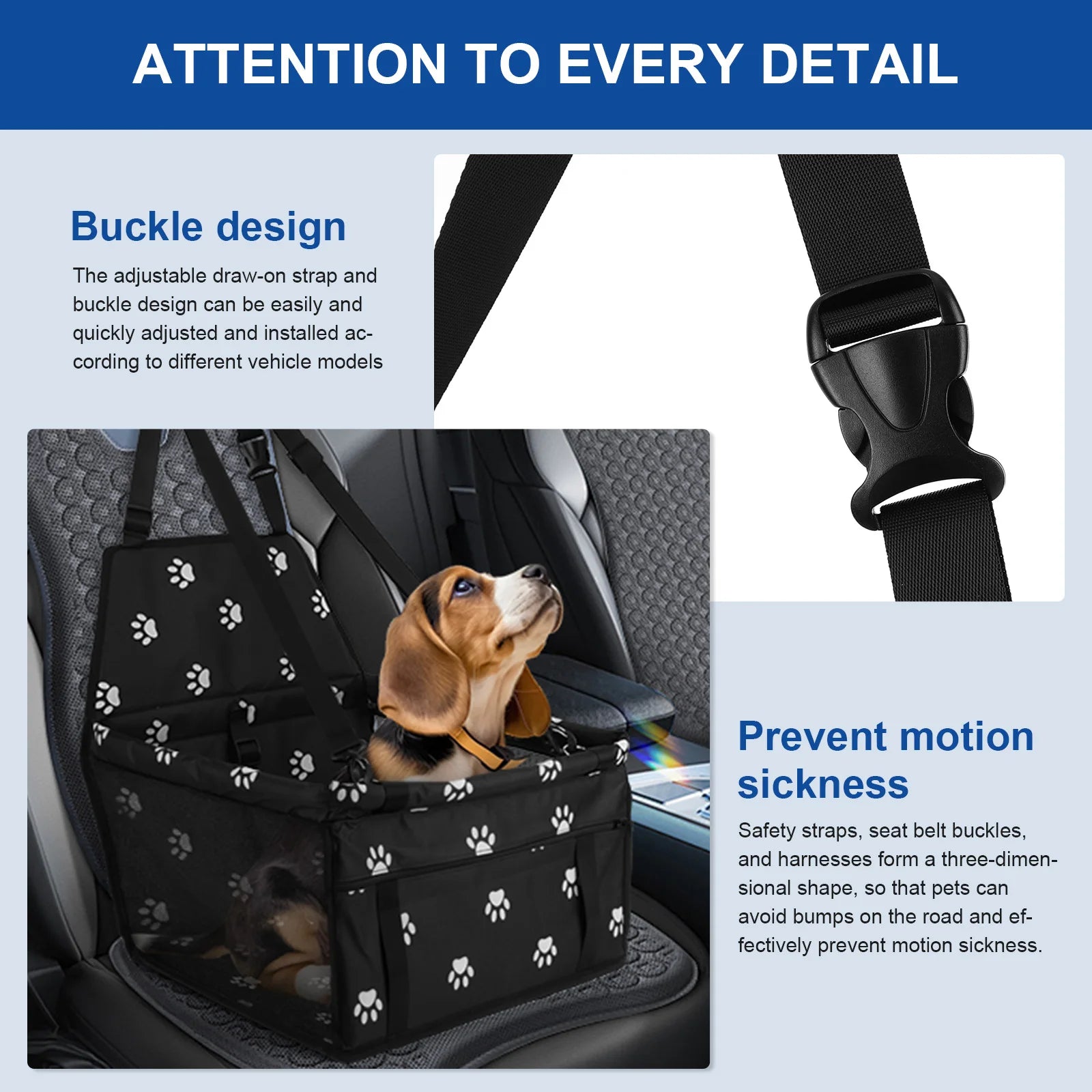 Dog Car Seat Dog Booster Car Seat Breathable Folding Pet Car Seat Waterproof Puppy Travel Carrier for Small Medium Dog