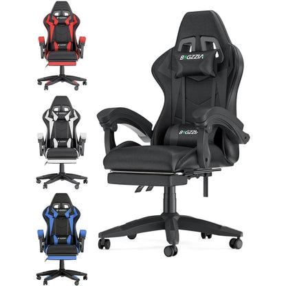 Racing Gaming Chair With Footrest Ergonomic With Lumbar Cushion Headrest Height Adjustable Computer Gamer Chairs