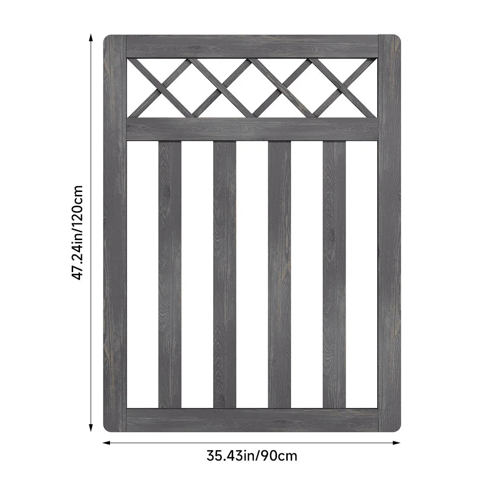 Wooden Garden Gate Pedestrian Fence Yard Door Security Barrier With Cross Top