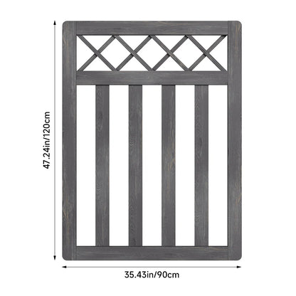 Wooden Garden Gate Pedestrian Fence Yard Door Security Barrier With Cross Top