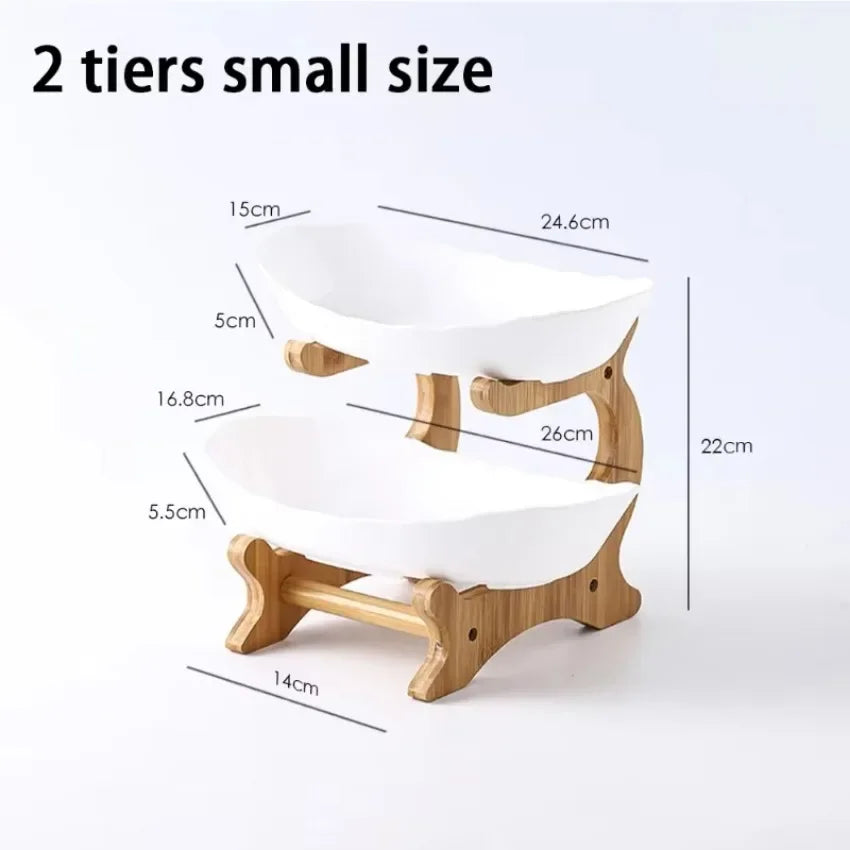 Fruit Storages Plate Wooden Multi-Layer Dining Plate for Household Tabletop Snacks Candies Cake Storage Rack Large Capacity Food