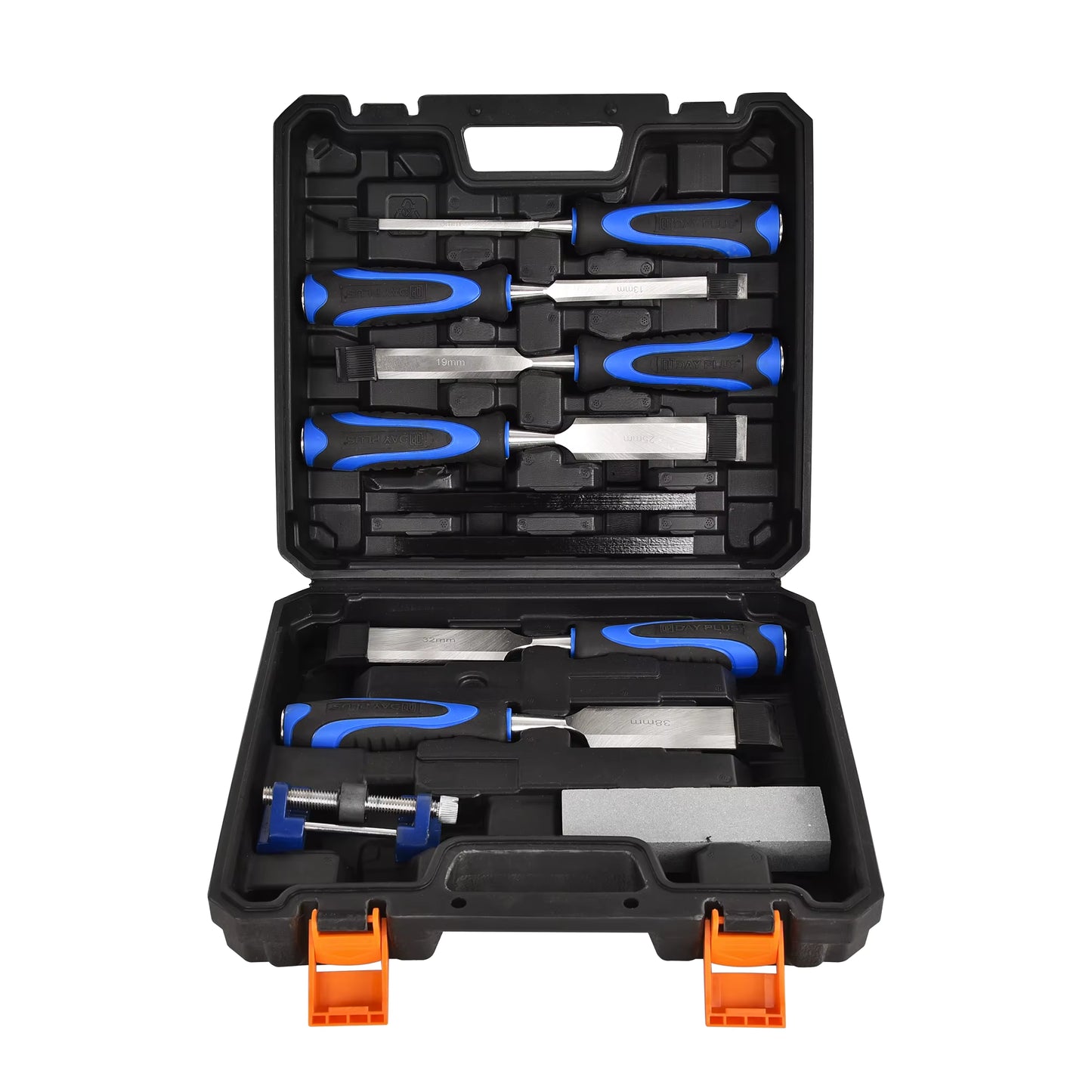 10-Piece Wood Chisel Set – Chrome Vanadium Steel, Bevel Edge, Honing Guide, Sharpening Stone & Storage Case