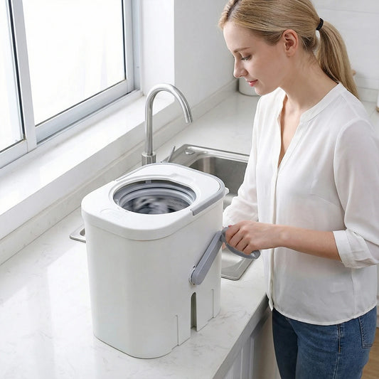 Portable Mini Washing Machine with Drain Hose Hand Crank Drum Washing Machine for Camping Apartments Dorms RV Business Trip