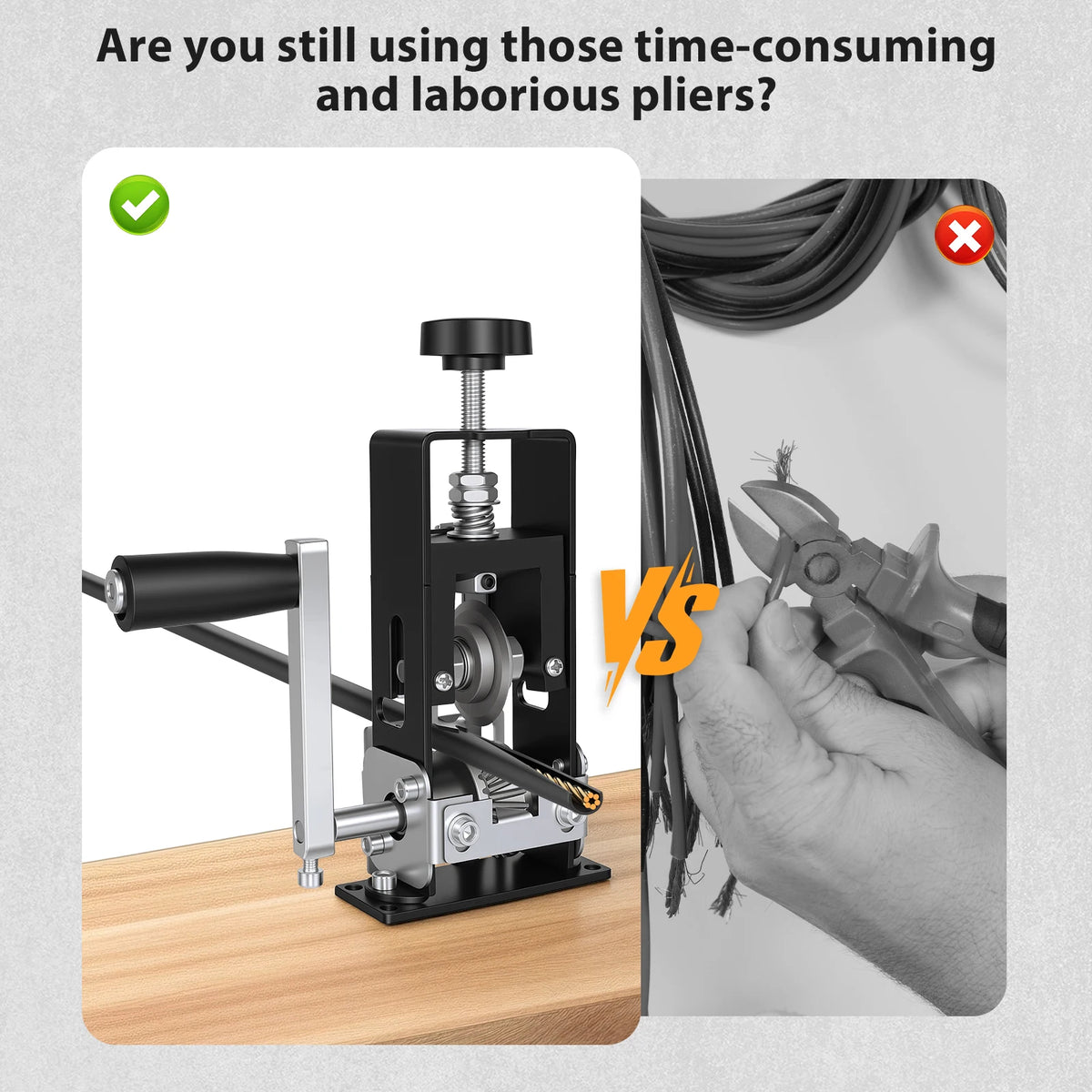 Wire Stripper 2-25Mm Tool Wire Stripper Machine for Hand Crank or Drill Powered Manual Can Be Fixed or Removed Cable Stripper