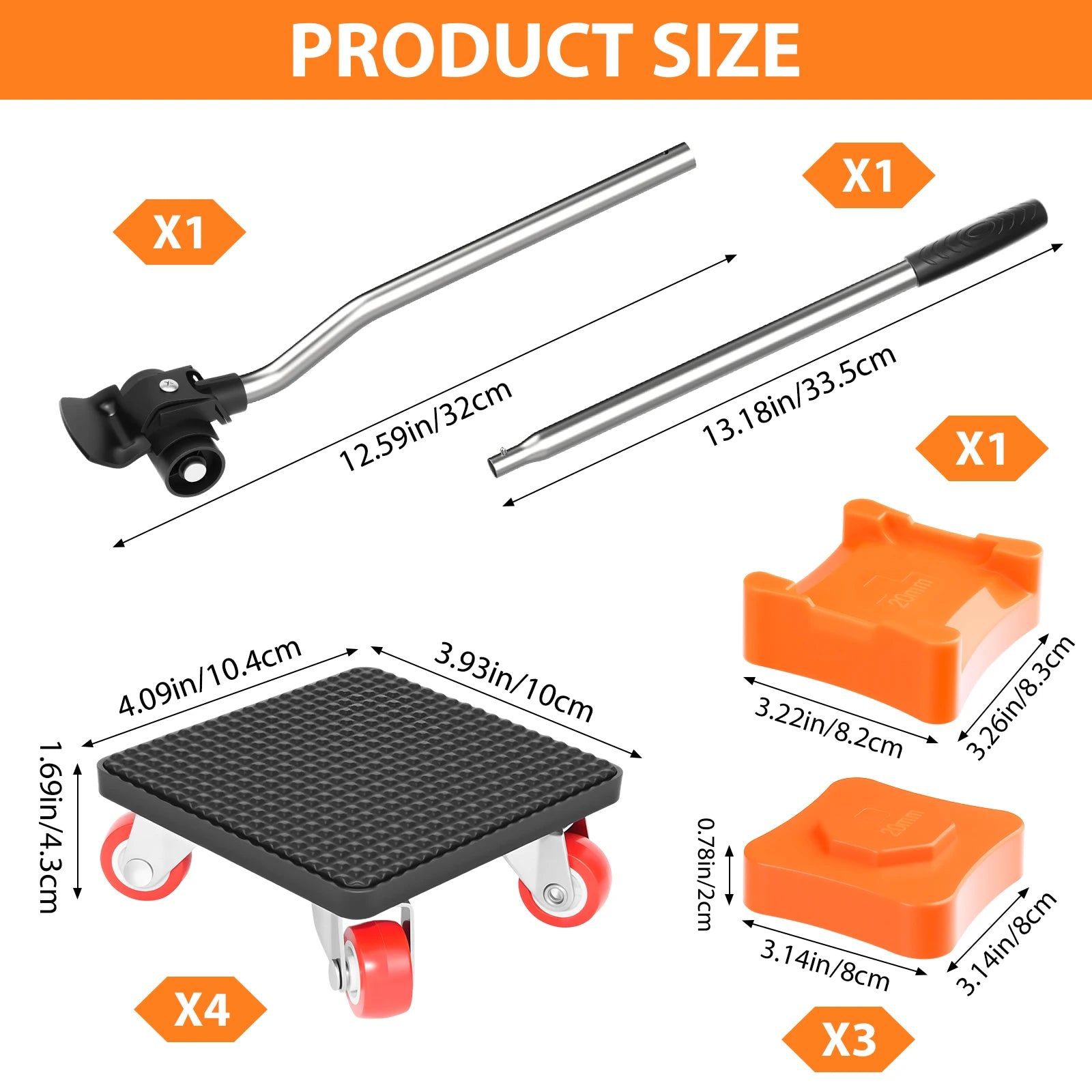 Furniture Transport Roller Set 360 Degree Rotary Wheels, Moving Transport Rollers