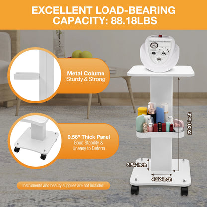 ABS Beauty Salon Trolley Simplicity Pedestal Rolling Cart Load 40Kg for Beauty Salons Hospitals Hairdressers Laboratories