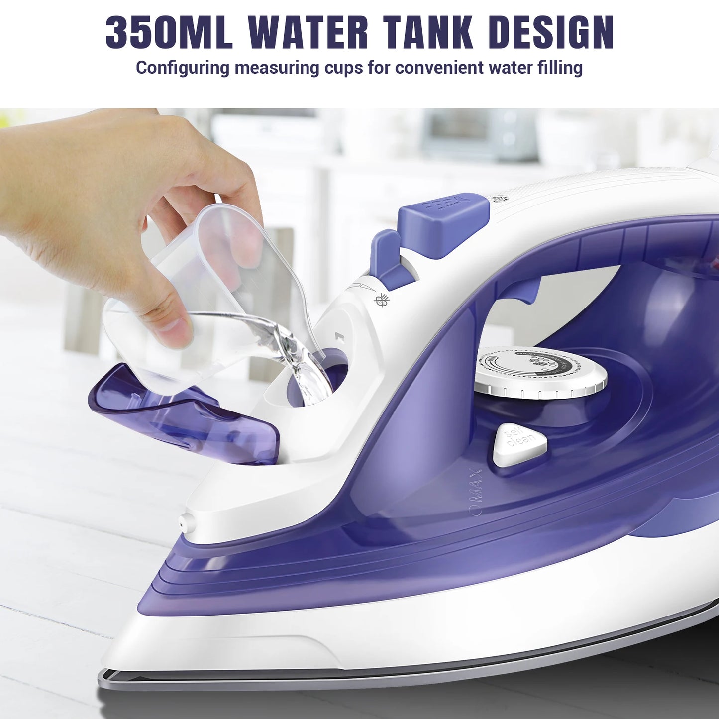 Dayplus Electric Iron Portable Steam Iron, 2400W Powerful Steam Function, Non-Stick Stainless Steel Soleplate,350Ml Water Tank
