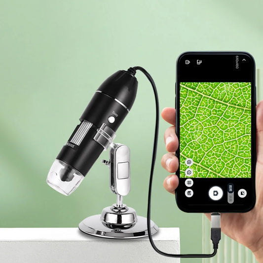 Digital Microscope Camera with Stand Portable Electronic Microscope 500X 1000X 1600X for Mobile Phone PC
