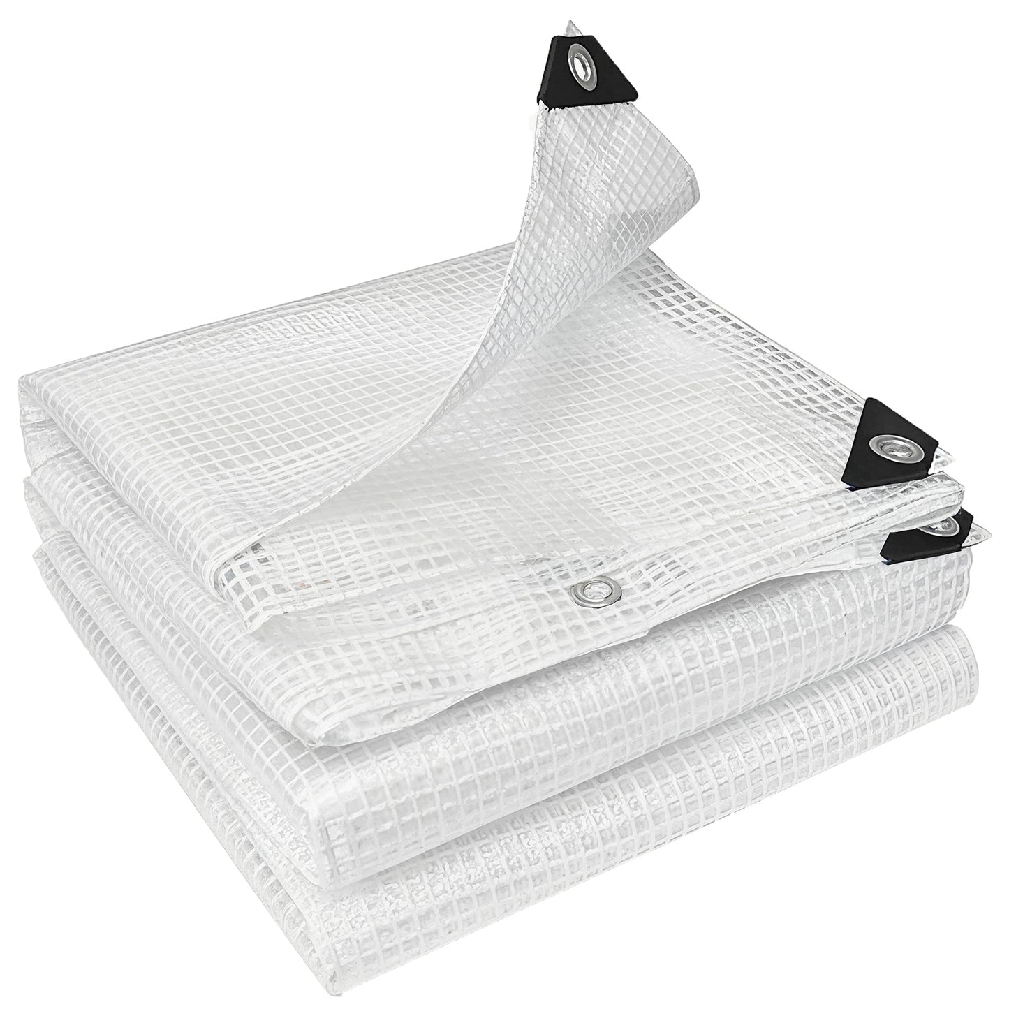 Outsunny 3 x 5m Waterproof Tarpaulin, Heavy Duty 140GSM Tear-Resistant PE Tarp with Reinforced Grommets, UV Protected Cover