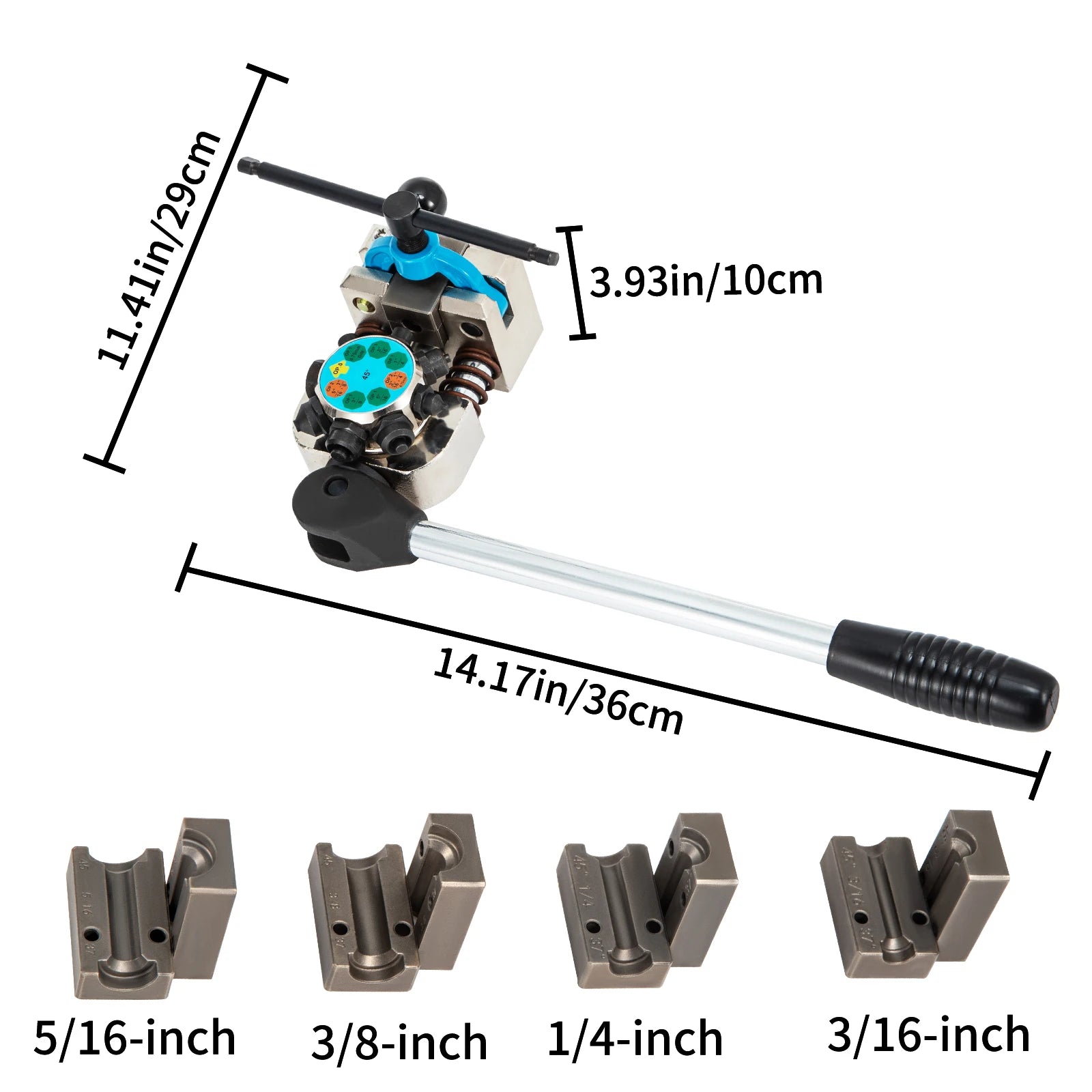  Brake Line Flaring Tool 45° Double Flares for 3/16" 1/4" 5/16" 3/8" Tube Size Suitable for Soft Metal of Copper Lines