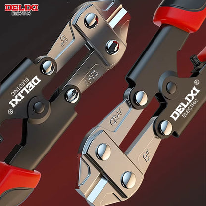 DELIXI 8-Inch Mini Bolt Cutters | 200mm | Alloy Steel Heat-Treated Head | Three-Link Lever Mechanism | 0–2.5mm Wire Shear | 39mm Head Width | Non-Slip Handle | Wire Fencing Chain Lock | 300g
