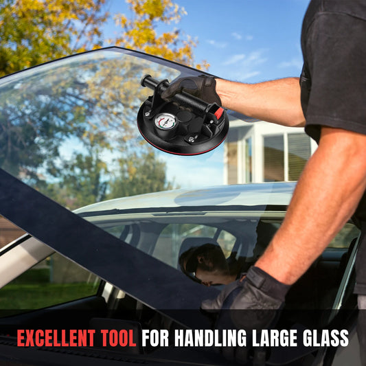 Set of 2 Suction Cup Lifters Glass Suction Cups With Pressure Gauge, Tile Lifter Vacuum Suction, Max. Load Capacity 400Kg