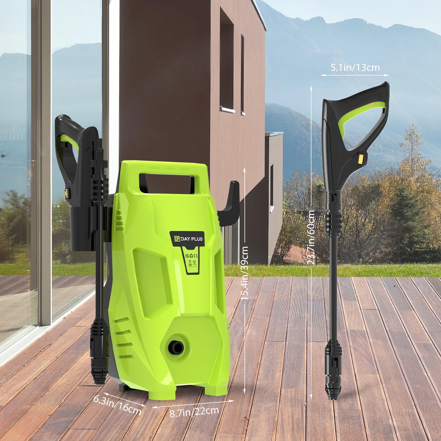 Dayplus High Pressure Washer, Multi-In-1 Power Jet Nozzle, Portable Electric Jet Washer for Cars Home Patio